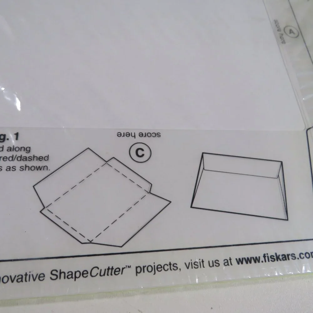 FISKARS “Shape Template” (4) Envelope #1, #2, Memory Pockets, Box #3